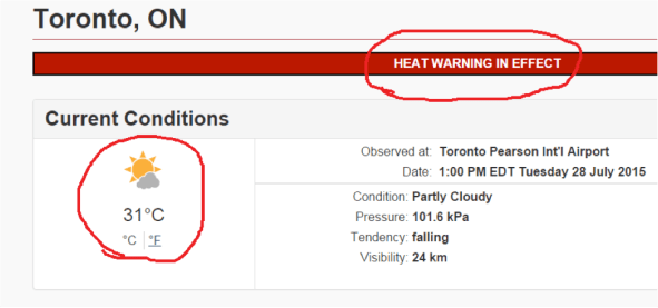 Heat warning